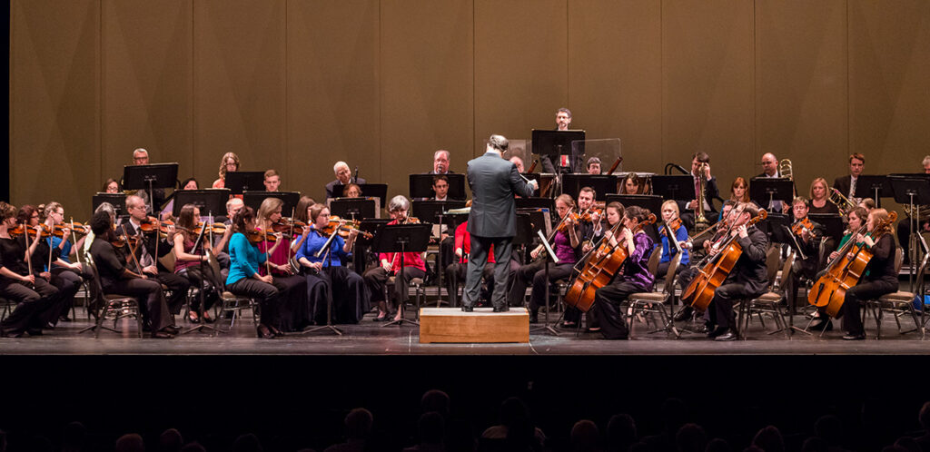 Maestro George Stelluto conducts the Peoria Symphony Orchestra, the 14th oldest symphony in the United States.