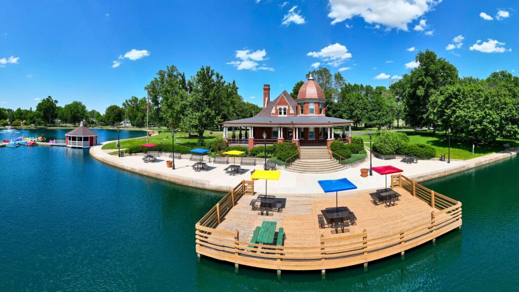 beautiful fish-eye style view of a waterfront