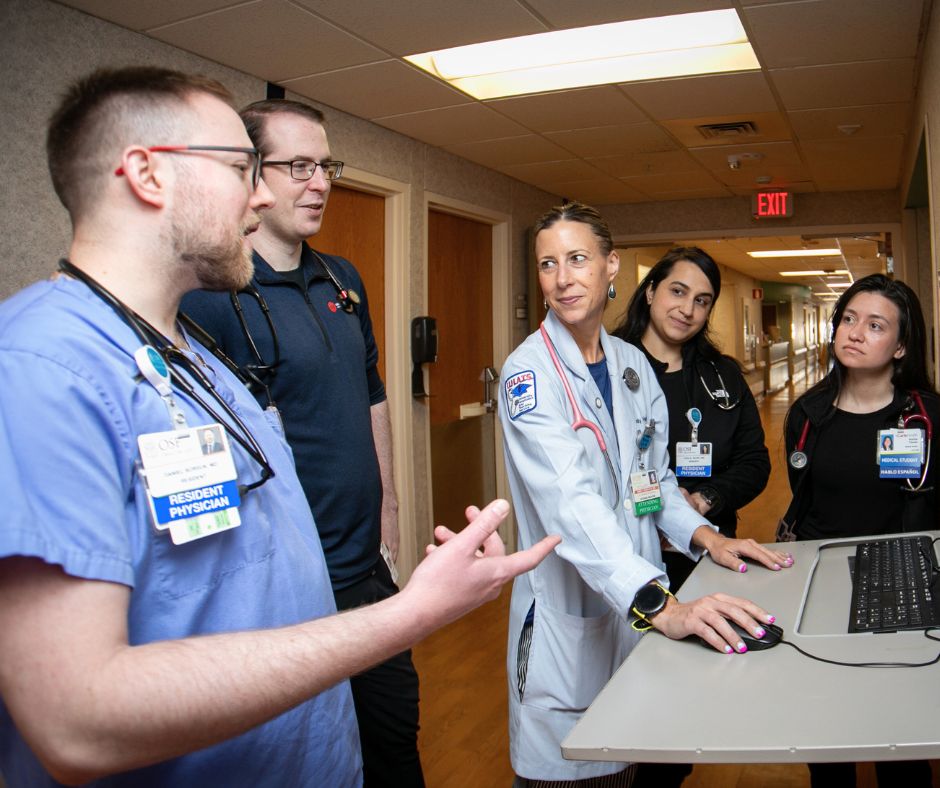 students and residents working alongside each other