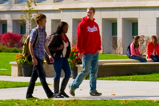 students on campus